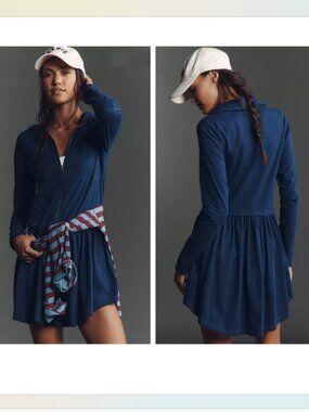 ANTHROPOLOGIE Daily Practice Taylor Long Sleeve Zip Front Mini Dress